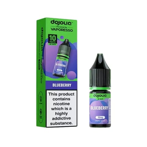 Vaporesso Dojoliq Blueberry nic salt e-liquid, 10ml bottle, 10mg and 20mg strengths for MTL pod kits