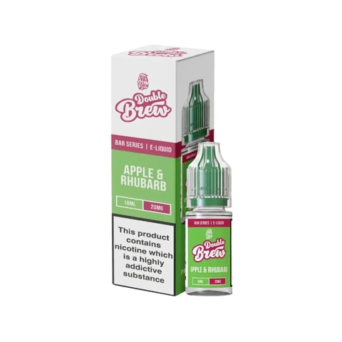 Ohm Brew Double Brew Apple & Rhubarb nic salt e-liquid 10ml bottle, 5mg 10mg 20mg strengths
