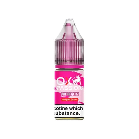 OX Passion Cherry Fizz nic salt e-liquid, 10ml bottle, 50/50 VG/PG, 10mg and 20mg strengths