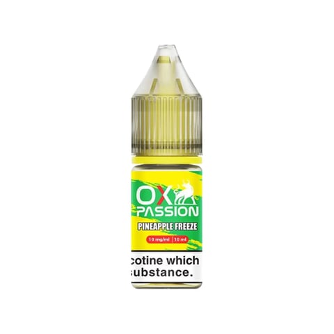 OX Passion Pineapple Freeze nic salt 10ml bottle, 5mg 10mg 20mg strengths, for MTL pod kits