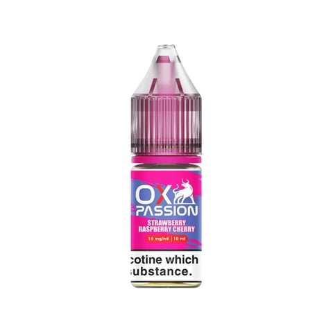OX Passion Strawberry Raspberry Cherry nic salt, 10ml bottle, 5mg 10mg 20mg, for MTL pod kits
