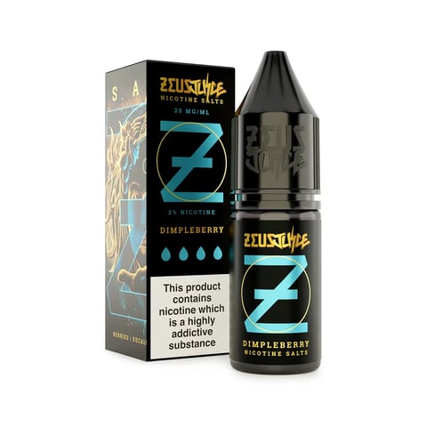 Zeus Juice Dimpleberry 10ml nic salt e-liquid bottle, 50/50 VG/PG, 5mg 10mg 20mg strengths