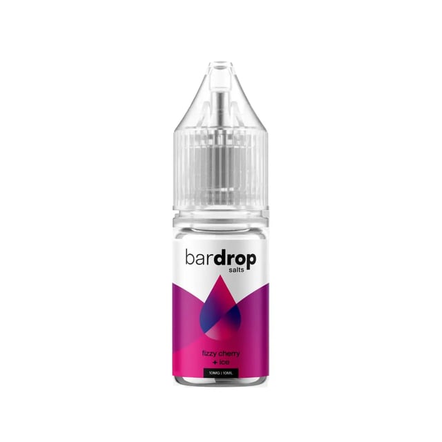Bar Drop Fizzy Cherry Ice nic salt 10ml bottle, MTL e-liquid in 5mg, 10mg and 20mg strengths
