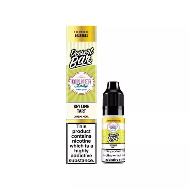 Dinner Lady Dessert Key Lime Tart Bar Salt 10ml nic salt bottle, 5mg 10mg 20mg strengths