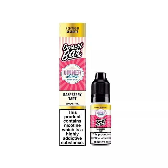 Dinner Lady Dessert Raspberry Tart Bar Salt 10ml nic salt bottle, 5mg 10mg 20mg strengths