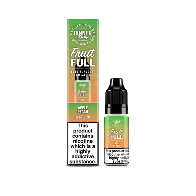 Dinner Lady Apple Peach Fruit Full nic salt e-liquid, 10ml bottle, 10mg and 20mg strengths