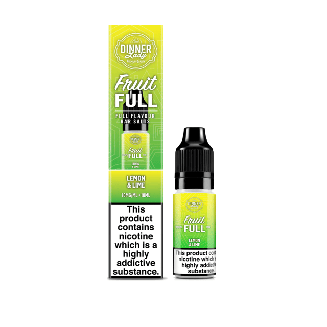 Dinner Lady Fruit Full Lemon & Lime nic salt 10ml bottle, 50/50 VG/PG, 10mg and 20mg strengths