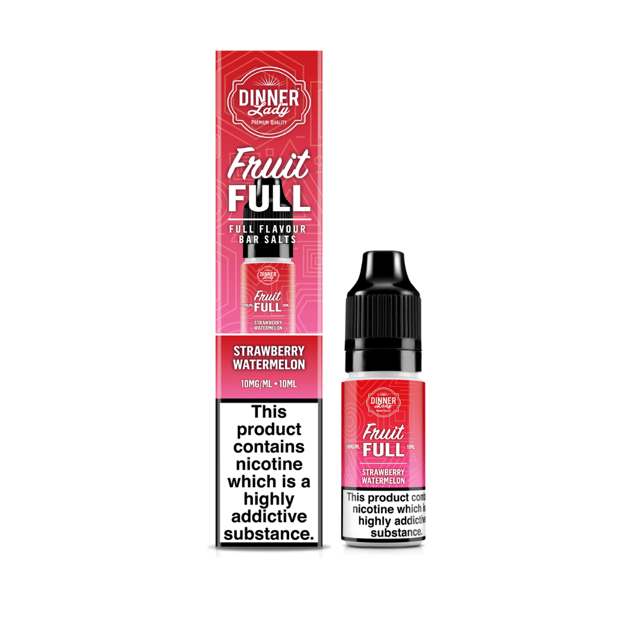 Dinner Lady Fruit Full Strawberry Watermelon nic salt e-liquid, 10ml bottle, 10mg and 20mg strengths