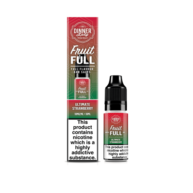 Dinner Lady Fruit Full Ultimate Strawberry nic salt e-liquid, 10ml bottle, 10mg and 20mg strengths