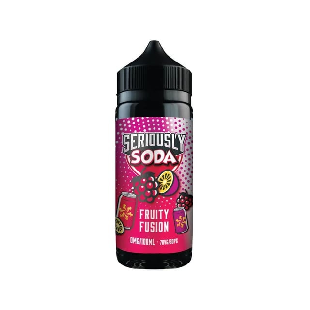 Doozy Seriously Soda Fruity Fusion 100ml shortfill bottle, nicotine free e-liquid, 120ml bottle size