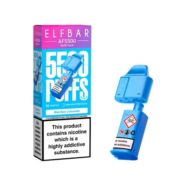 Elf Bar AF5500 Refill Pods prefilled pod kit designed for the Elf Bar AF5500 vape device