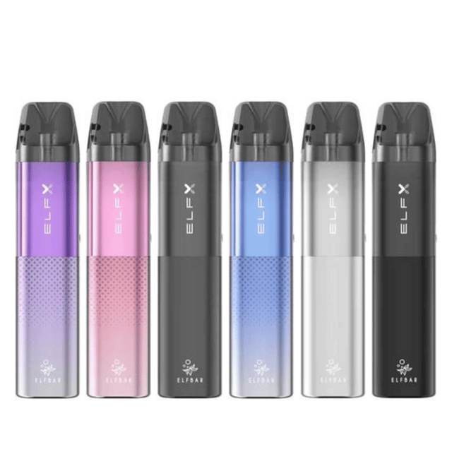 Elf Bar ELFX Pod Vape Kit, a refillable dual mesh pod vape kit shown in an available colour finish