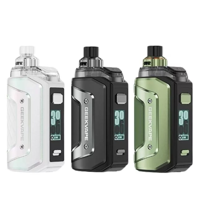GeekVape Aegis Hero 5 refillable pod vape kit shown in Steel Silver colour