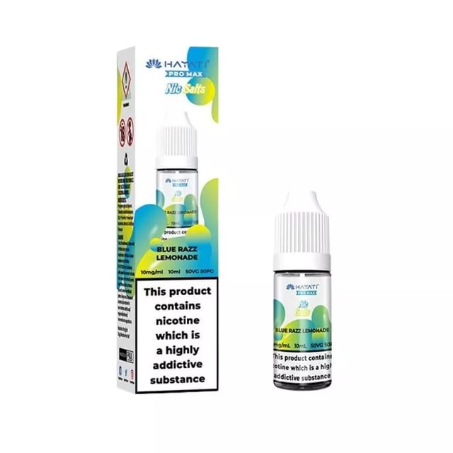 Hayati Pro Max Blue Razz Lemonade nic salt e-liquid, 10ml bottle, 10mg and 20mg strengths