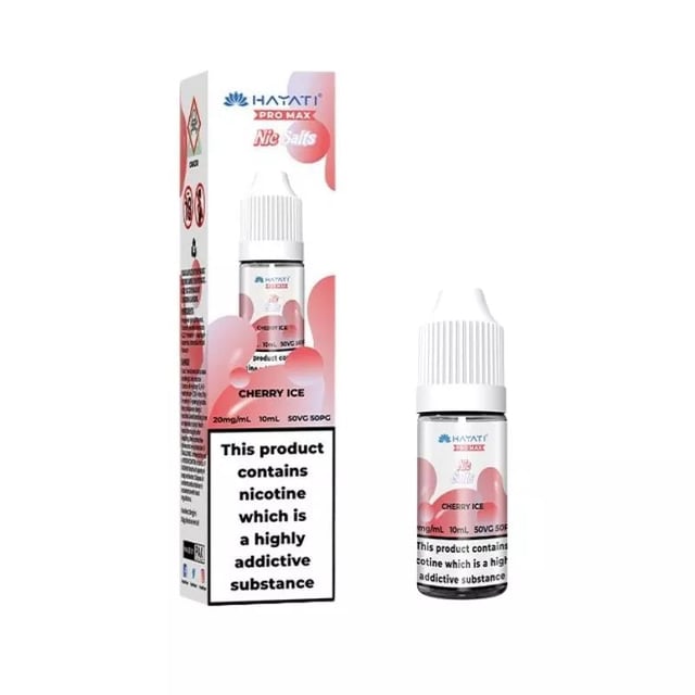 Hayati Pro Max Cherry Ice nic salt e-liquid, 10ml bottle, 10mg and 20mg strengths