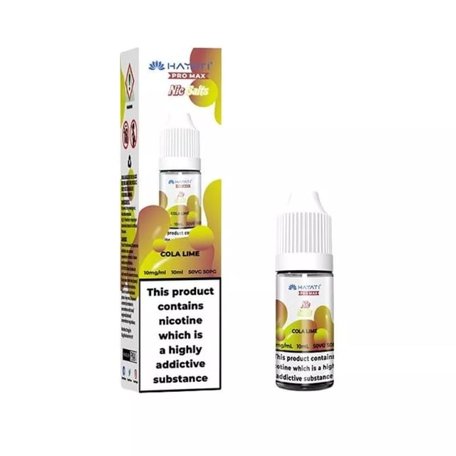 Hayati Pro Max Cola Lime nic salt e-liquid, 10ml bottle, available in 10mg and 20mg strengths