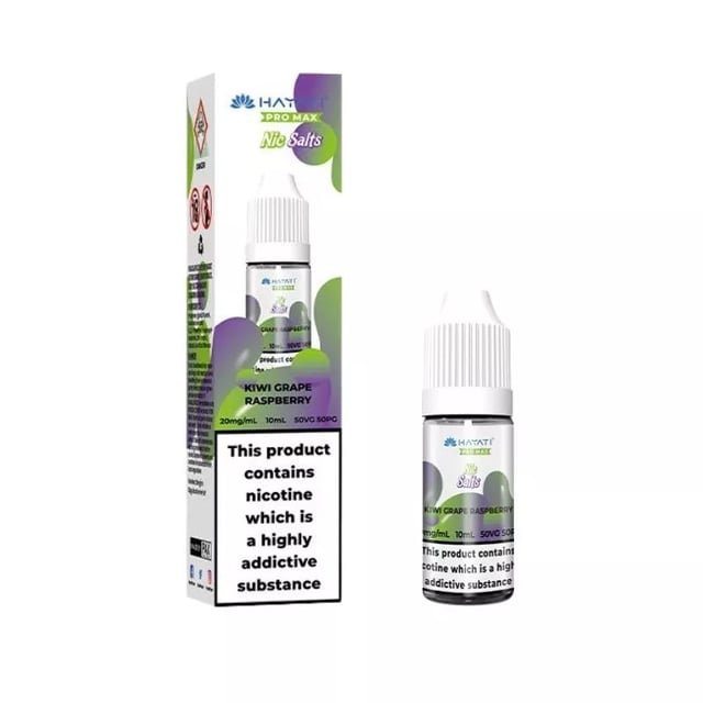 Hayati Pro Max Kiwi Grape Raspberry nic salt e-liquid, 10ml bottle, 10mg and 20mg strengths