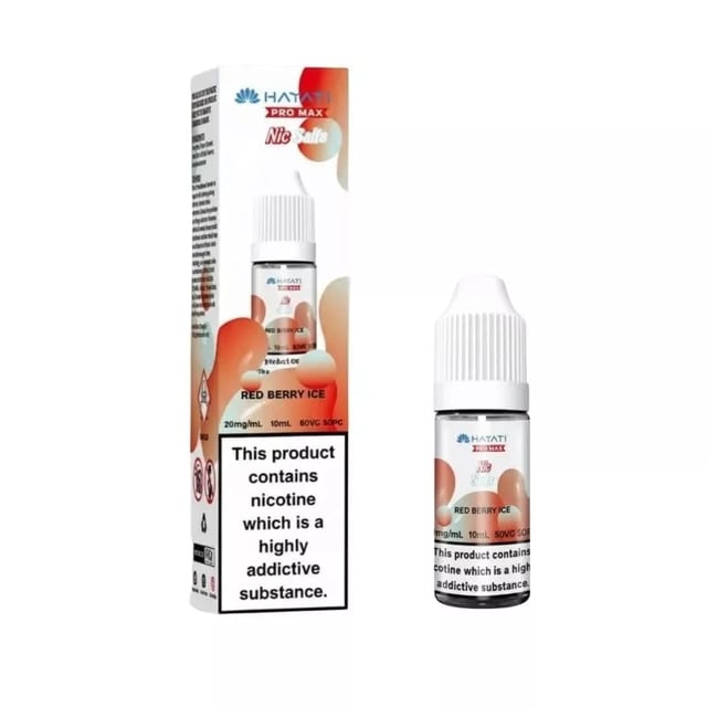 Hayati Pro Max Red Berry Ice nic salt 10ml e-liquid bottle, available in 10mg and 20mg strengths