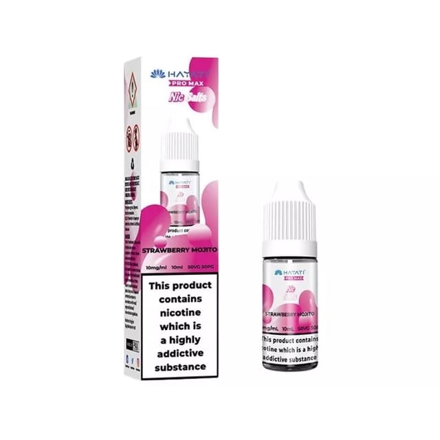 Hayati Pro Max Strawberry Mojito nic salt e-liquid, 10ml bottle, 10mg and 20mg strength options