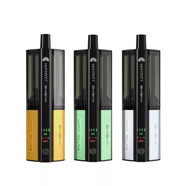 Hayati Pro Ultra Plus Shisha 30000 prefilled pod vape kit with shisha-style mouthpiece and display