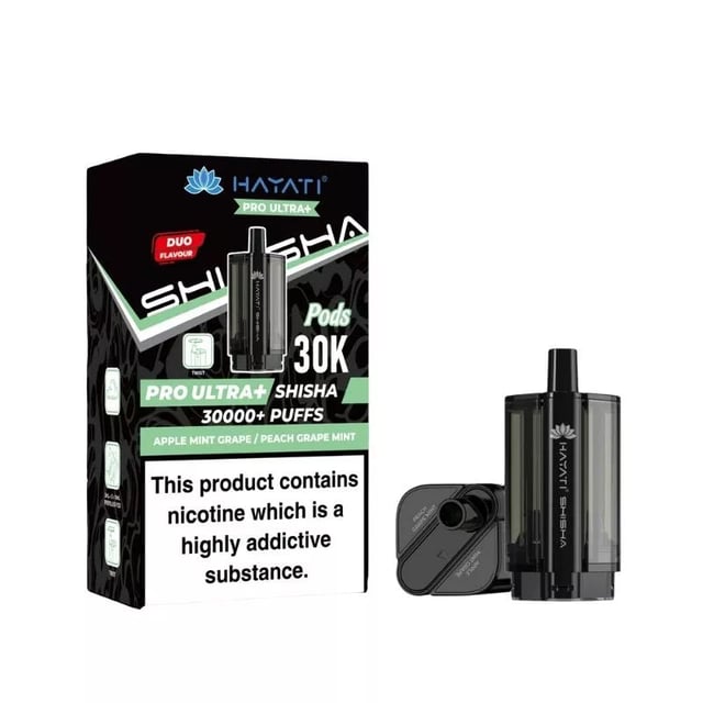 Hayati Pro Ultra Plus Shisha 30000 prefilled pod kit pack with two refill pods