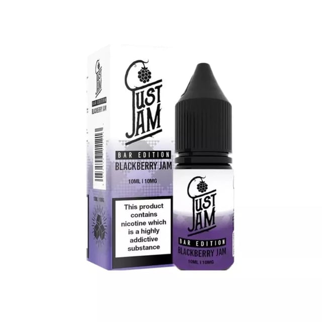 Just Jam Bar Edition Blackberry Jam nic salt e-liquid 10ml bottle, 5mg 10mg 20mg strengths