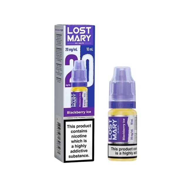Lost Mary Blackberry Ice 10ml nic salt e-liquid, 50/50 MTL vape juice in 5mg, 10mg and 20mg strengths