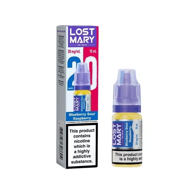 Lost Mary Blueberry Sour Raspberry nic salt e-liquid, 10ml bottle, 5mg 10mg 20mg strengths