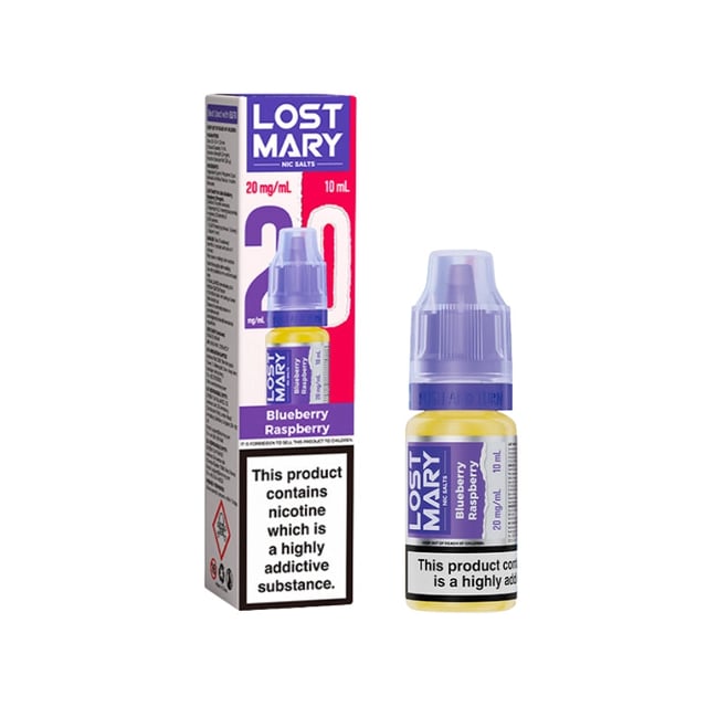 Lost Mary Blueberry Raspberry nic salt e-liquid, 10ml bottle, 5mg 10mg 20mg strengths