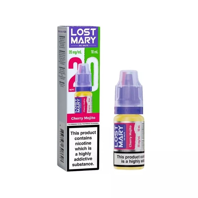 Lost Mary Cherry Mojito nic salt e-liquid, 10ml bottle, available in 5mg, 10mg and 20mg strengths