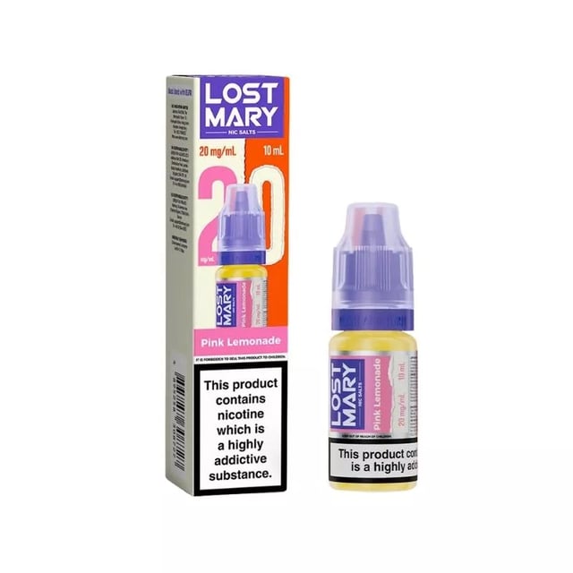 Lost Mary Pink Lemonade nic salt e-liquid, 10ml bottle, 5mg, 10mg and 20mg strengths