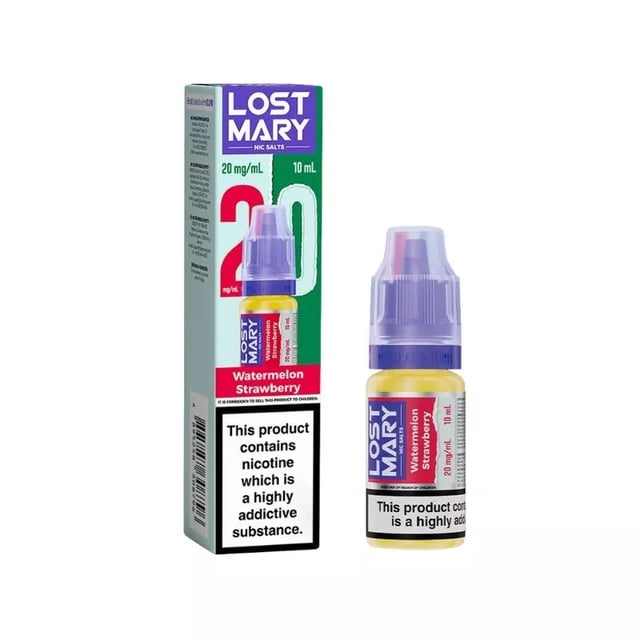 Lost Mary Watermelon Strawberry Nic Salt e-liquid 10ml bottle, 5mg 10mg 20mg strengths