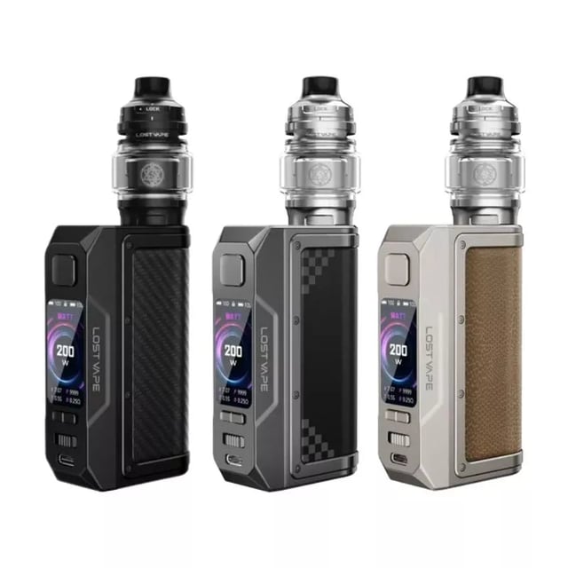 Lost Vape Thelema Q200 Pro Vape Kit, a refillable pod kit with Centaurus Sub Ohm V2 tank, shown in Armor Knight colourway