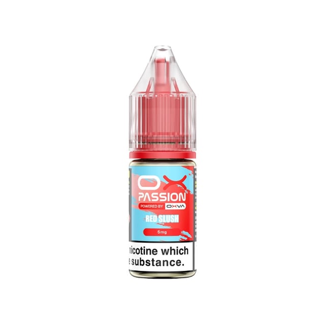 OX Passion Red Slush 10ml nic salt e-liquid bottle, 5mg 10mg 20mg strengths, MTL pod kit vape juice