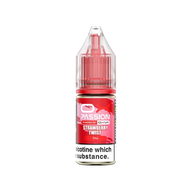 OX Passion Strawberry Twist nic salt 10ml e-liquid bottle, 5mg 10mg 20mg strengths, for MTL pod kits