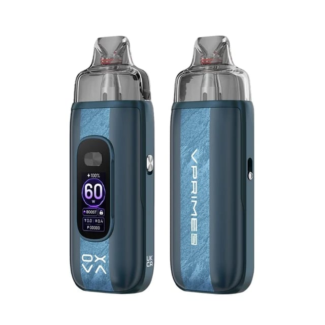 OXVA VPrime 2 refillable pod vape kit with 0.98-inch colour screen and side airflow control