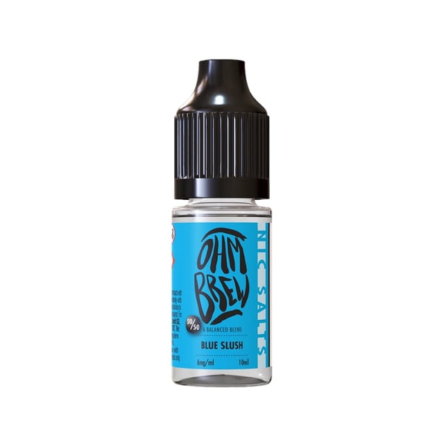 Ohm Brew Balanced Blends Blue Slush 10ml nic salt e-liquid bottle, 3mg 6mg 12mg 18mg strengths