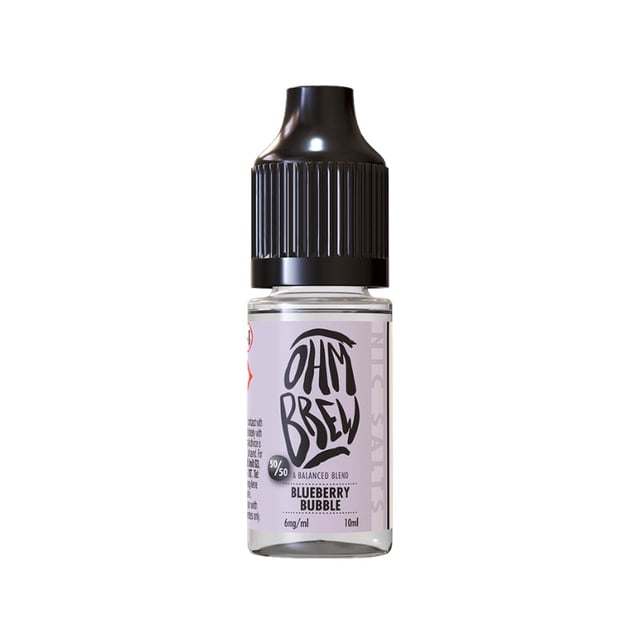 Ohm Brew Balanced Blends Blueberry Bubble 10ml nic salt e-liquid bottle, 3mg 6mg 12mg 18mg strengths