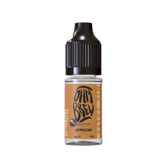 Ohm Brew Balanced Blends Cappuccino nic salt e-liquid 10ml bottle, 3mg 6mg 12mg 18mg strengths