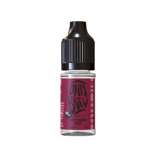 Ohm Brew Balanced Blends Fizzy Cherry Cola 10ml nic salt e-liquid bottle, 3mg 6mg 12mg 18mg