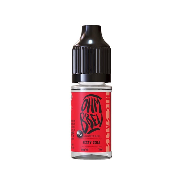 Ohm Brew Balanced Blends Fizzy Cola nic salt e-liquid 10ml bottle, available in 3mg, 6mg, 12mg and 18mg