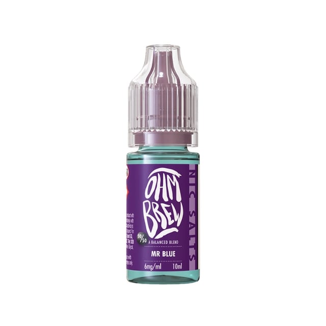 Ohm Brew Balanced Blends Mr Blue nic salt e-liquid 10ml bottle, 3mg 6mg 12mg 18mg strengths