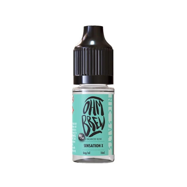 Ohm Brew Balanced Blends Sensation X 10ml nic salt e-liquid bottle, 3mg 6mg 12mg 18mg strengths