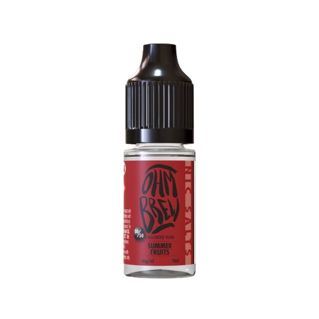Ohm Brew Balanced Blends Summer Fruits 10ml nic salt e-liquid bottle, 3mg 6mg 12mg 18mg strengths