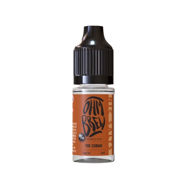 Ohm Brew Balanced Blends The Cuban tobacco nic salt e-liquid, 10ml bottle, 3mg 6mg 12mg 18mg strengths