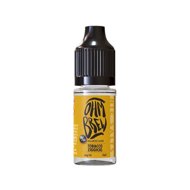 Ohm Brew Balanced Blends Tobacco Ziggicig 10ml nic salt e-liquid, 3mg 6mg 12mg 18mg strengths