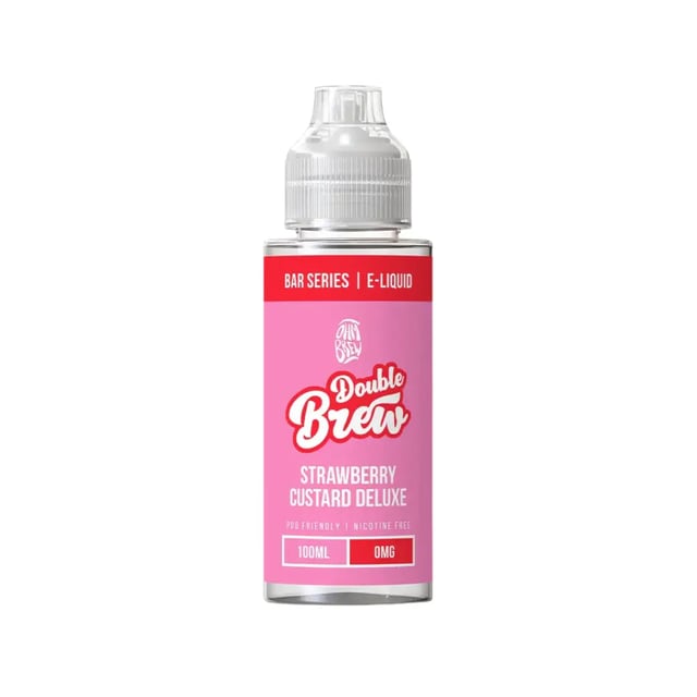 Ohm Brew Strawberry Custard Deluxe 100ml shortfill e-liquid bottle, nicotine free 0mg, ready for nic shots