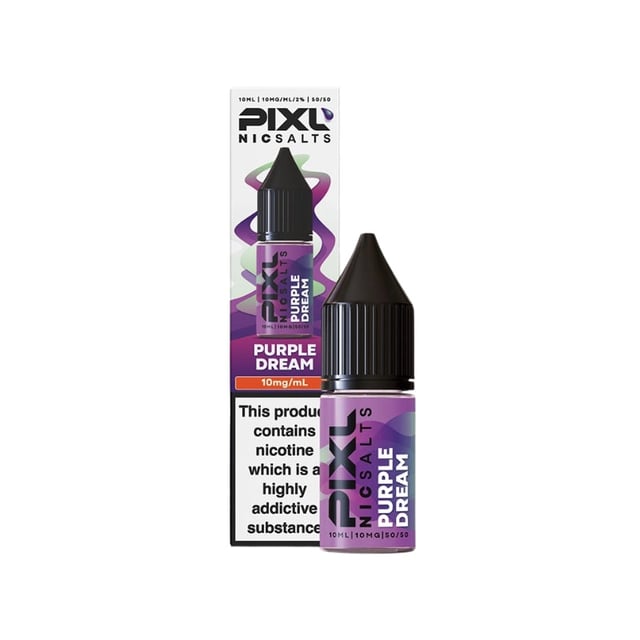 PIXL Purple Dream nic salt e-liquid 10ml bottle, 50/50 VG/PG, available in 10mg and 20mg strengths