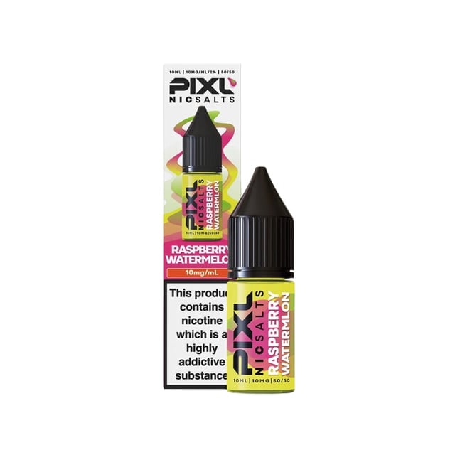 PIXL Raspberry Watermelon Nic Salt 10ml e-liquid bottle, 10mg and 20mg strengths
