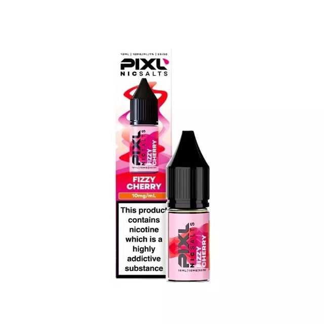 PIXL Fizzy Cherry nic salt e-liquid, 10ml bottle, 50/50 VG/PG, available in 10mg and 20mg strengths